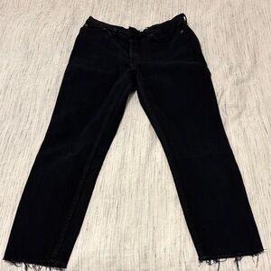 Re/Done Midnight Black Cropped Jeans